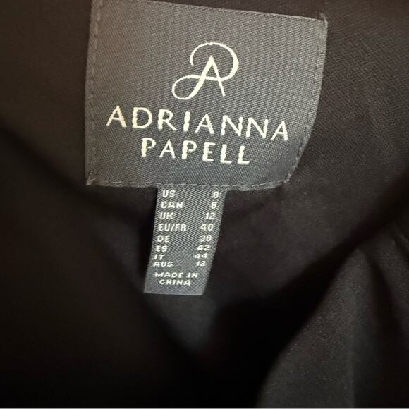 Adrianna Papell Women’s Crepe Combo Short Dress Black Sz 8 - Picture 7 of 10